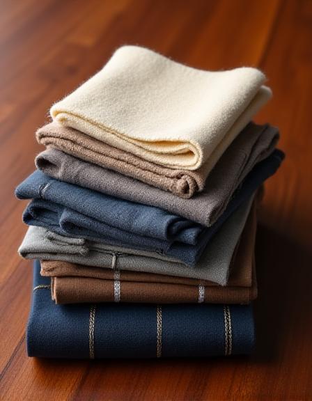 Collection of luxury suit fabric swatches