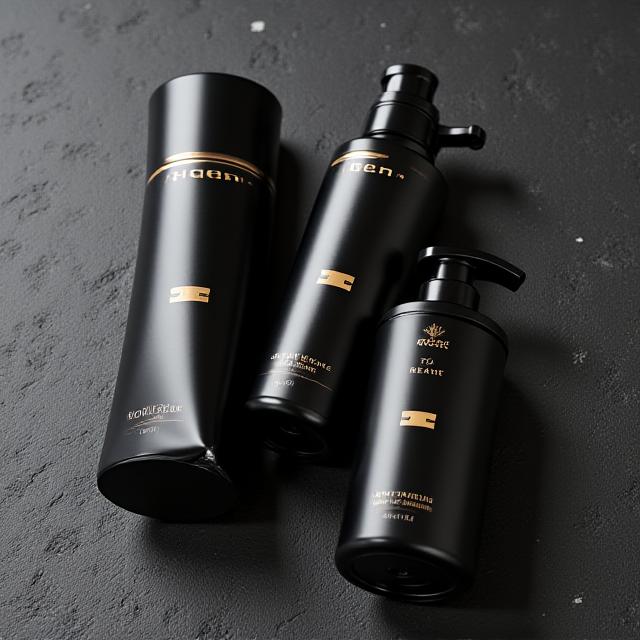 Luxury skincare products on a marble countertop